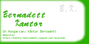 bernadett kantor business card